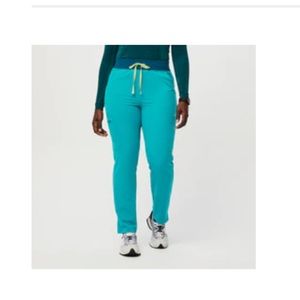 Figs - High waisted Yola skinny scrubs teal